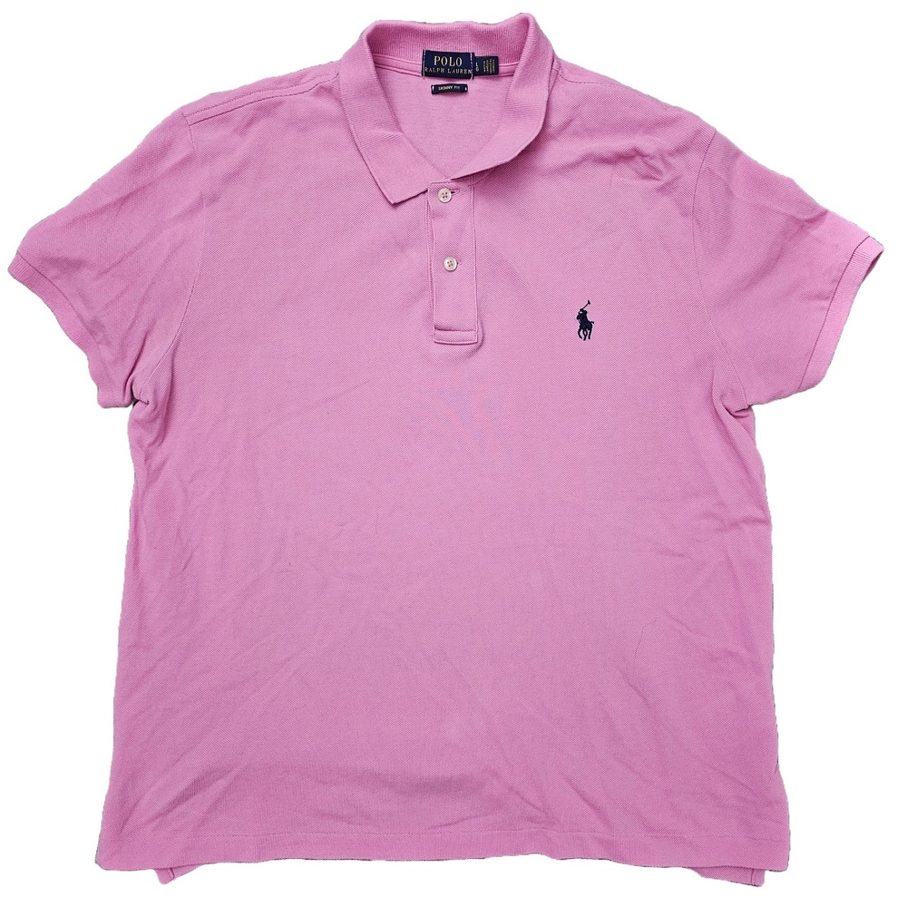 Polo Ralph Lauren Shirt Men's Large Pink Stretch Casual Skinny Fit